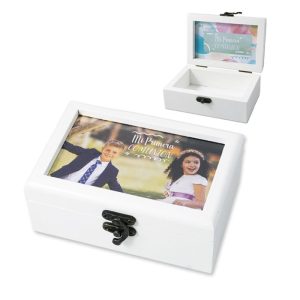 COFRE COMUNION BLANCO 15X10X6 CM PERSONALIZABLE CON FOTOS