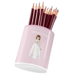 CUBILETE CERAMICA COMUNION NI?A LUNARES 10X8 CM