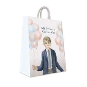 BOLSA GRANDE COMUNION NI?O GLOBOS 12U