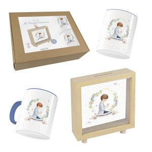 SET COMUNION NI?O ORLA (HUCHA-TAZA-CUBILETE)