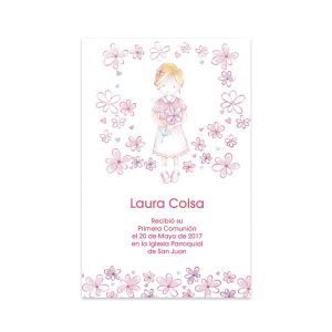 ESTAMPA COMUNION NI?A FLORES BUSQUETS 25U