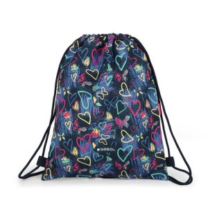 MOCHILA SACO TIZAS CON CORAZONES WATERPROOF