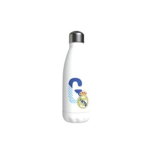 BOTELLA BLANCA DE ACERO 550ML LETRA G REAL MADRID