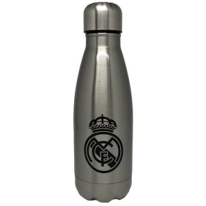 BOTELLA PLATEADA DE ACERO 550ML REAL MADRID
