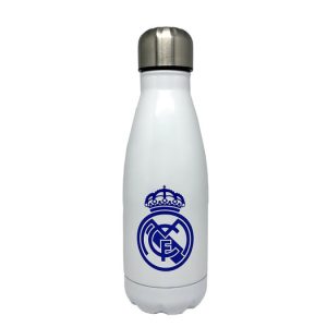 BOTELLA BLANCA DE ACERO 550ML REAL MADRID