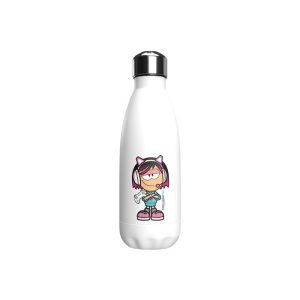 BOTELLA BLANCA DE ACERO 550ML CHICA GAMER ME HUMANITY