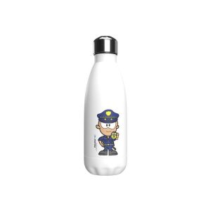 BOTELLA BLANCA DE ACERO 550ML POLICIA ME HUMANITY