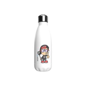BOTELLA BLANCA DE ACERO 550ML CHICO YOUTUBER ME HUMANITY