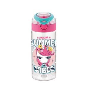 BOTELLA AGUA INFANTIL CON ASA DE 500ML UNICORNIO
