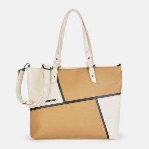 BOLSO SHOPPER ASAS Y BANDOLERA TANGO CAMEL 34 X 29 CM