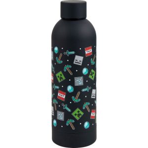 BOTELLA ACERO INOXIDABLE NEGRO MINECRAFT