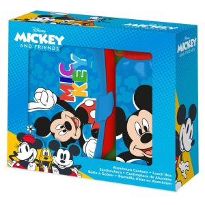 BOTELLA ALUMINIO 500ML + SANDWICHERA MICKEY