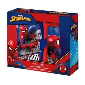 BOTELLA ALUMINIO 500ML CON SANDWICHERA SPIDERMAN
