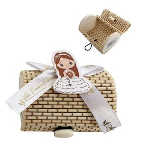 PACK 12 CAJITAS PALILLERIA DETALLES COMUNION NI?A 7,5X5 CM