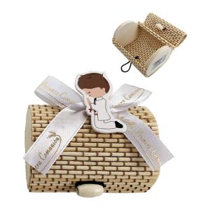 PACK 12 CAJITAS PALILLERIA DETALLES COMUNION NI?O 7,5X5 CM