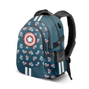 MOCHILA ESCOLAR DOBLE PLUS CAPITAN AMERICA BRAVE