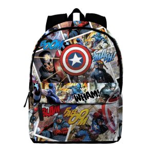 MOCHILA CON CREMALLERA FRONTAL CAPITAN AMERICA COMIC