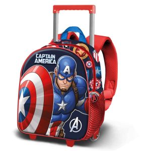 MOCHILA 3D CON RUEDAS PEQUE?A CAPITAN AMERICA PATRIOT