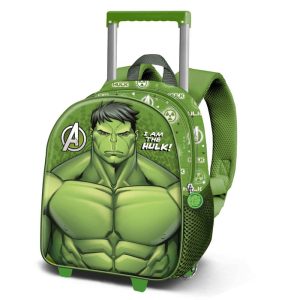 MOCHILA 3D CON RUEDAS PEQUE?A HULK RAGE