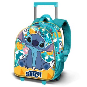 MOCHILA 3D CON RUEDAS PEQUE?A LILO Y STITCH COLORS