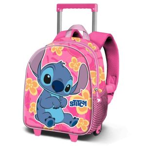 MOCHILA 3D CON RUEDAS PEQUE?A LILO Y STITCH CUTE