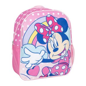 MOCHILA INFANTIL 3D CON REJILLA MINNIE LUNARES ROSA