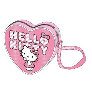 BOLSITO BANDOLERA ROSA CORAZON HELLO KITTY