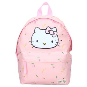 MOCHILA INFANTIL CON BOLSILLO HELLO KITTY PASTEL LEAVES
