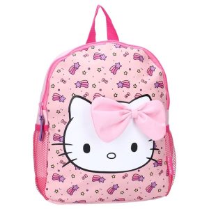 MOCHILA INFANTIL CON BOLSILLOS RED HELLO KITTY LAZO