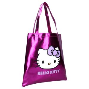 BOLSA DE TELA CON ASAS SHOPPING METALLIC HELLO KITTY