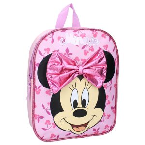 MOCHILA GUARDERIA MINNIE MOUSE LAZO ROSA BRILLANTE