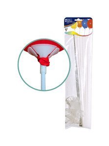BOLSA 12 VARILLAS Y SOPORTES PARA GLOBOS COLOR BLANCO