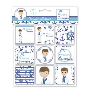 TARJETAS ADHESIVAS NI?O MI PRIMERA COMUNION