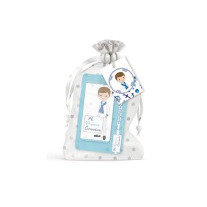 EXPOSITOR 24 MARCAPAGINAS BOLSITA SEDA NI?O PRIMERA COMUNIO