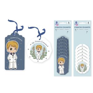 EXPOSITOR 24 ETIQUETAS COLGANTES NI?OS 6U PRIMERA COMUNION