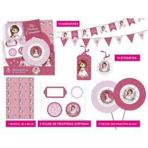 SET DECORACION MESA DULCE PRIMERA COMUNION NI?A