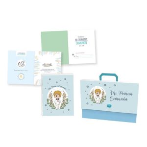 SET MALETIN Y LIBRO NI?O FOTOS Y FIRMA PRIMERA COMUNION