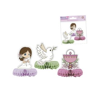 ADORNOS SOBREMESA PACK 3 UDS NI?A PRIMERA COMUNION