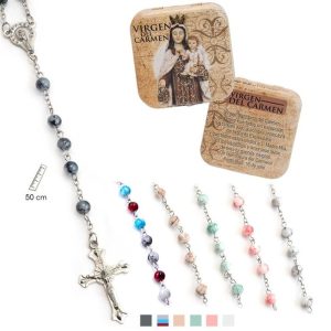 ROSARIO DE COLOR EN LATA VIRGEN DEL CARMEN