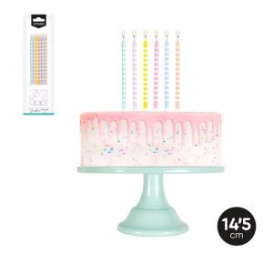SET 12 VELAS CERA DECORADAS EXTRALARGA SURTIDAS 14,5 CM