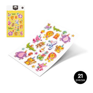 PEGATINAS ADHESIVAS JUNGLE 21UDS