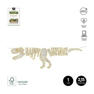 GUIRNALDA ESQUELETO DINOSAURIO HAPPY BIRTHDAY 2M CARTON