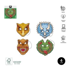 MASCARA DINOSAURIOS DISE?OS SURTIDOS U,V 6 UDS FSC MIX 70%
