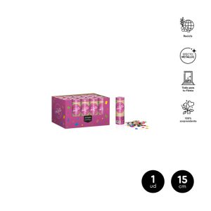 MINI CA?ON CONFETI COLORES METALIZADO 15CM