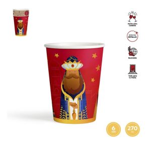 VASO CARTON REYES MAGOS 270CC 6 UDS