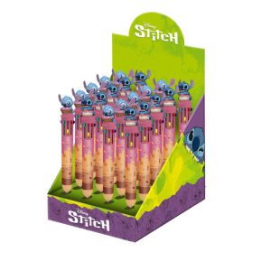 EXPOSITOR 24 BOLIGRAFOS 10 COLORES LILO Y STITCH MUFFIN