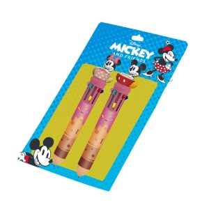 SET 2 BOLIGRAFOS DE 10 COLORES MICKEY MINNIE MAUSE