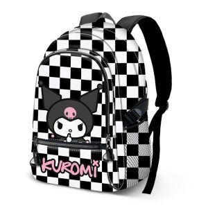 MOCHILA CREMALLERA TRIPLE KUROMI B AND W