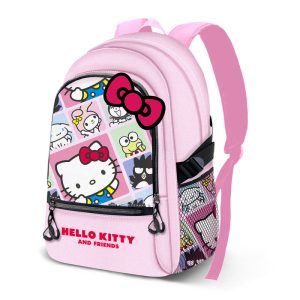MOCHILA CREMALLERA TRIPLE HELLO KITTY PANELS