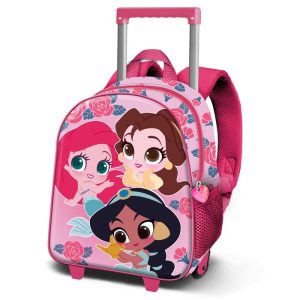 MOCHILA 3D CON RUEDAS PEQUE?A PRINCESAS DISNEY FLOWERS